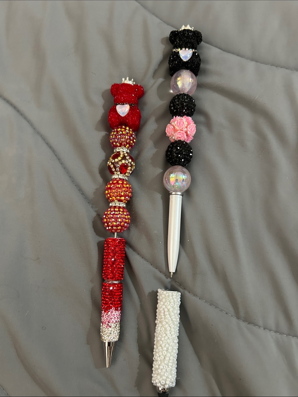 Sparkling Bear Beaded Pen - Red or Black